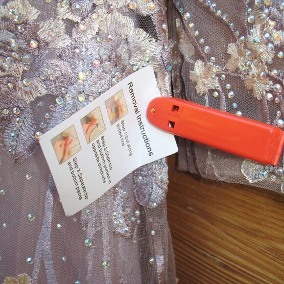 Mac Duggal 20402 Womens EMBELLISHED WRAP OVER ILLUSION LONG SLEEVE A LINE GOWN - Picture 16 of 16